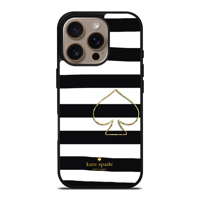 KATE SPADE NEW YORK BLACK STRIPES iPhone 16 Pro Case Cover