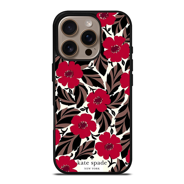 KATE SPADE NEW YORK LOGO RED ROSES iPhone 16 Pro Case Cover