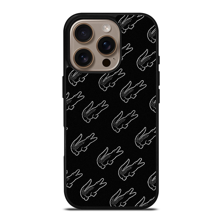 LACOSTE BLACK WHITE iPhone 16 Pro Case Cover