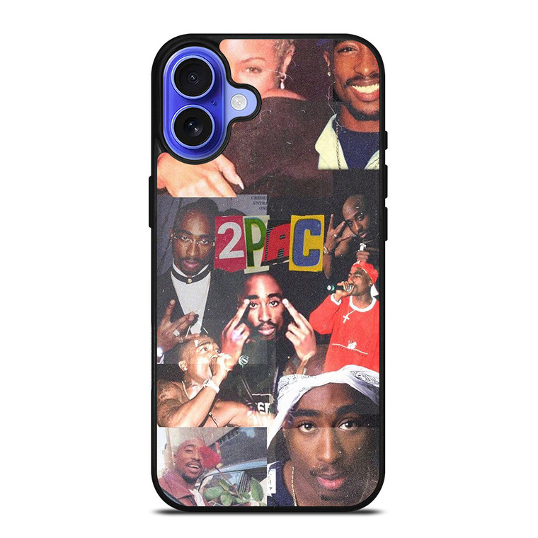2PAC TUPAC SAKUR RAPPER COLLAGE iPhone 16 Case Cover