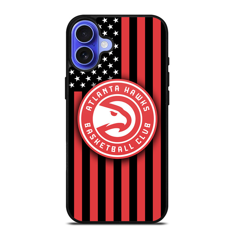 ATLANTA HAWKS NBA USA FLAG iPhone 16 Case Cover