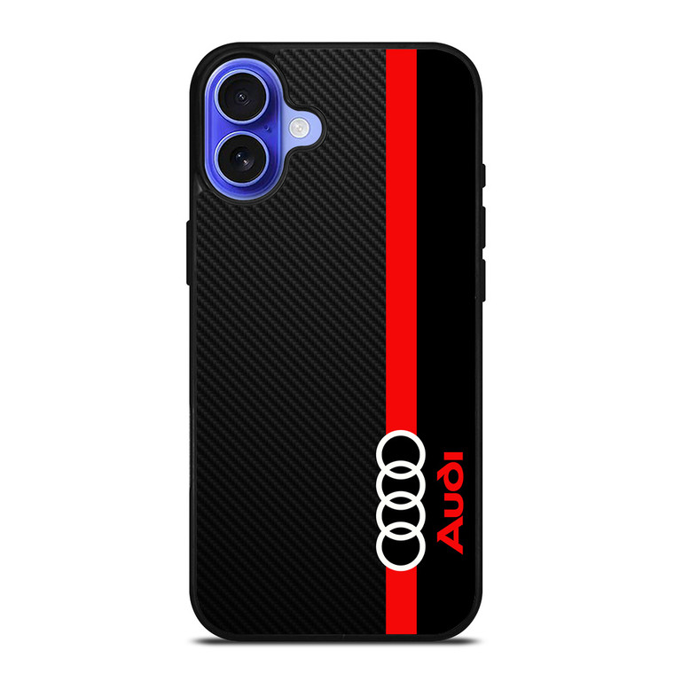 AUDI RED STRIPE LOGO iPhone 16 Case Cover