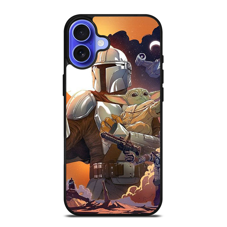 BABY YODA AND MANDALORIAN STAR WARS iPhone 16 Case Cover BABY YODA AND MANDALORIAN STAR WARS iPhone 16 Case Cover