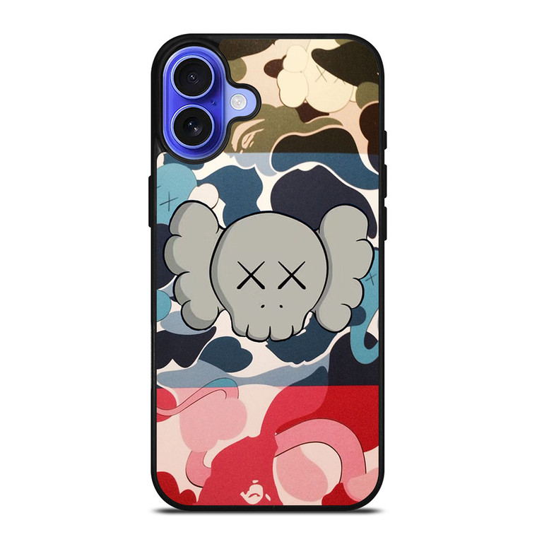 BAPE CAMO KAWS iPhone 16 Case Cover