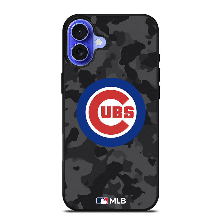 CHICAGO CUBS BASEBALL BLACK CAMO iPhone 16 Case Cover