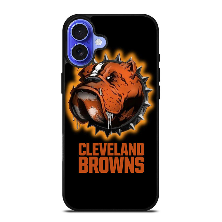 CLEVELAND BROWNS FOOTBALL LOGO DAWG POUND MASCOT iPhone 16 Case Cover