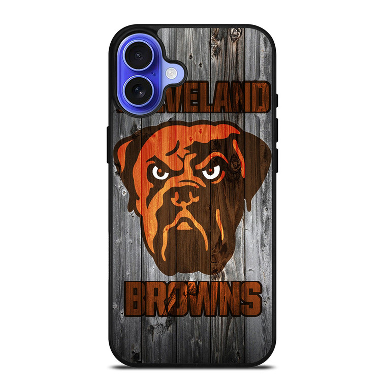 CLEVELAND BROWNS NFL FOOTBALL WOODEN LOGO iPhone 16 Case Cover