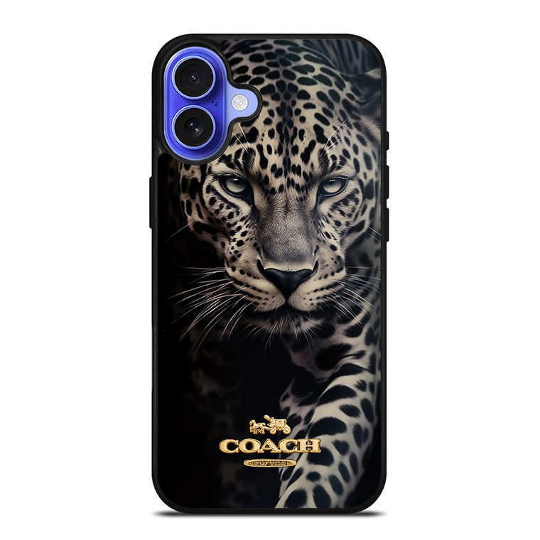 COACH NEW YORK LOGO LEOPARD iPhone 16 Case Cover