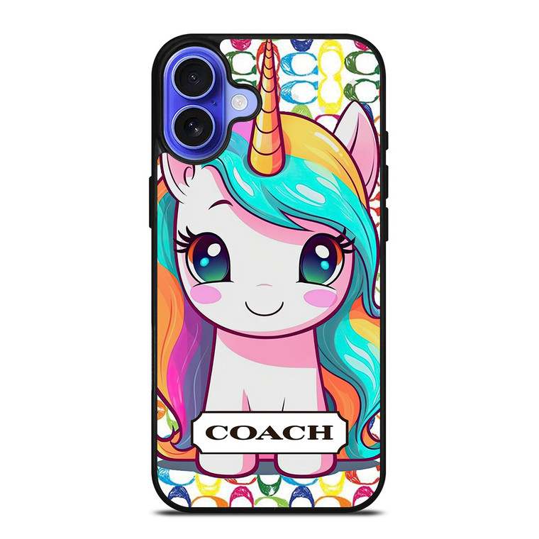 COACH NEW YORK LOGO PRETTY UNICORN iPhone 16 Case Cover