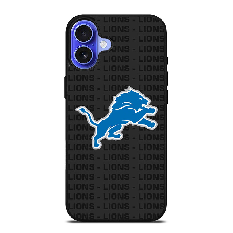 DETROIT LIONS FOOTBALL TEXT iPhone 16 Case Cover