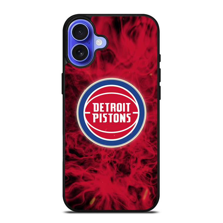 DETROIT PISTONS BASKETBALL NBA FIRE iPhone 16 Case Cover