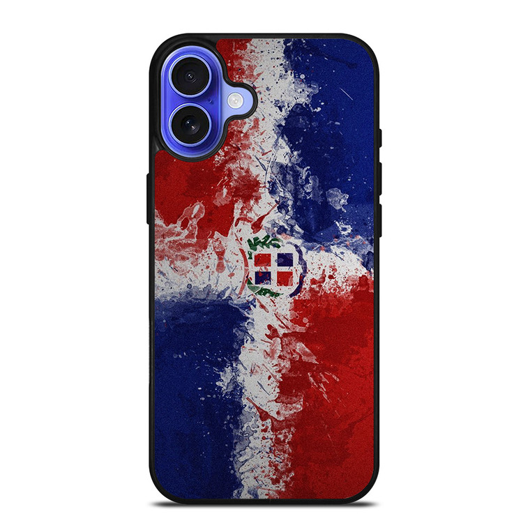 DOMINICAN REPUBLIC FLAG ART iPhone 16 Case Cover
