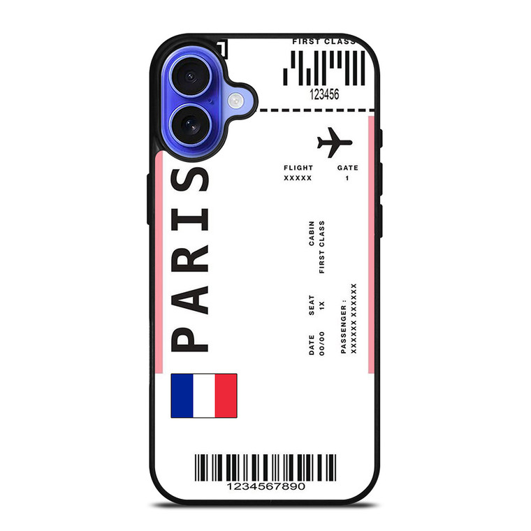 FLIGHT TICKETS FRANCE PARIS iPhone 16 Case Cover