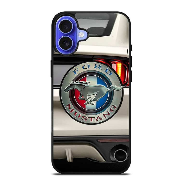 FORD MUSTANG CAR LOGO WHITE iPhone 16 Case Cover