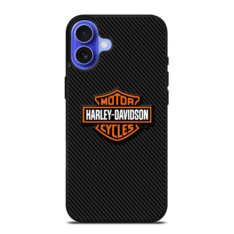 HARLEY DAVIDSON MOTORCYCLES LOGO CARBON iPhone 16 Case Cover