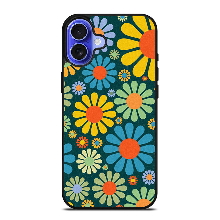 HIPPIE FLOWER PATTERN iPhone 16 Case Cover