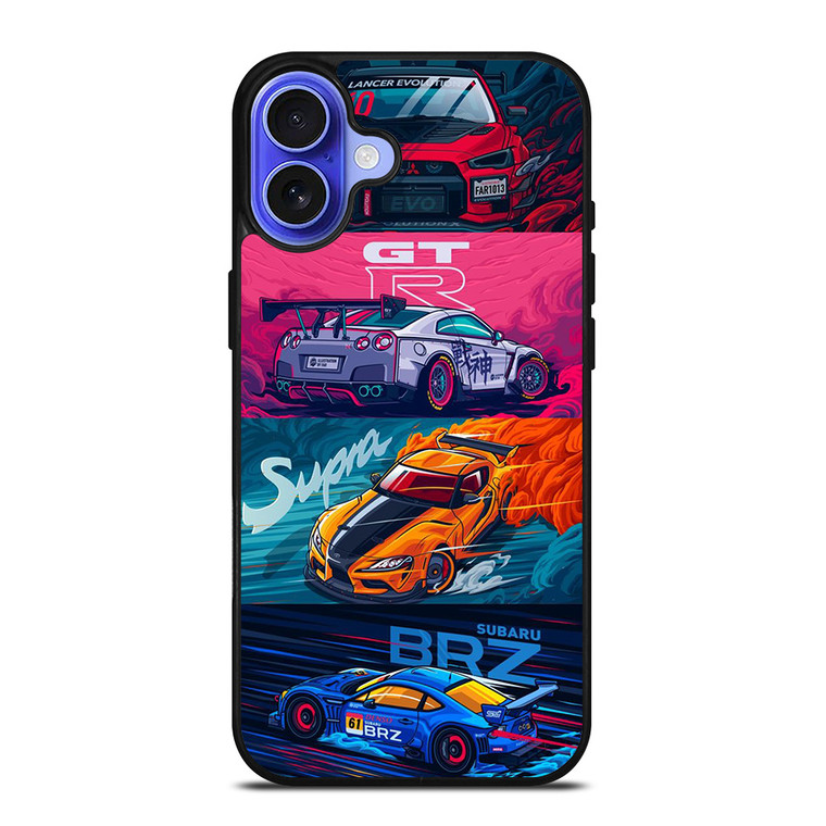 JAPAN RACING SPORTS CARS SUPRA GTR LANCER BRZ iPhone 16 Case Cover