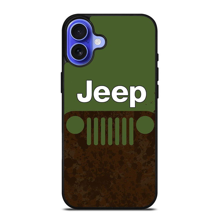 JEEP GREEN RUSTY LOGO iPhone 16 Case Cover