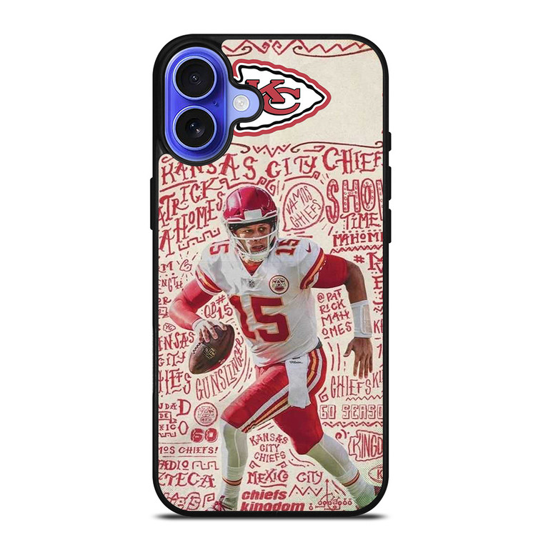 KANSAS CITY CHIEFS 15 PATRICK MAHOMES iPhone 16 Case Cover