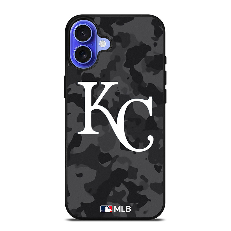 KANSAS CITY ROYALS BASEBALL BLACK CAMO iPhone 16 Case Cover