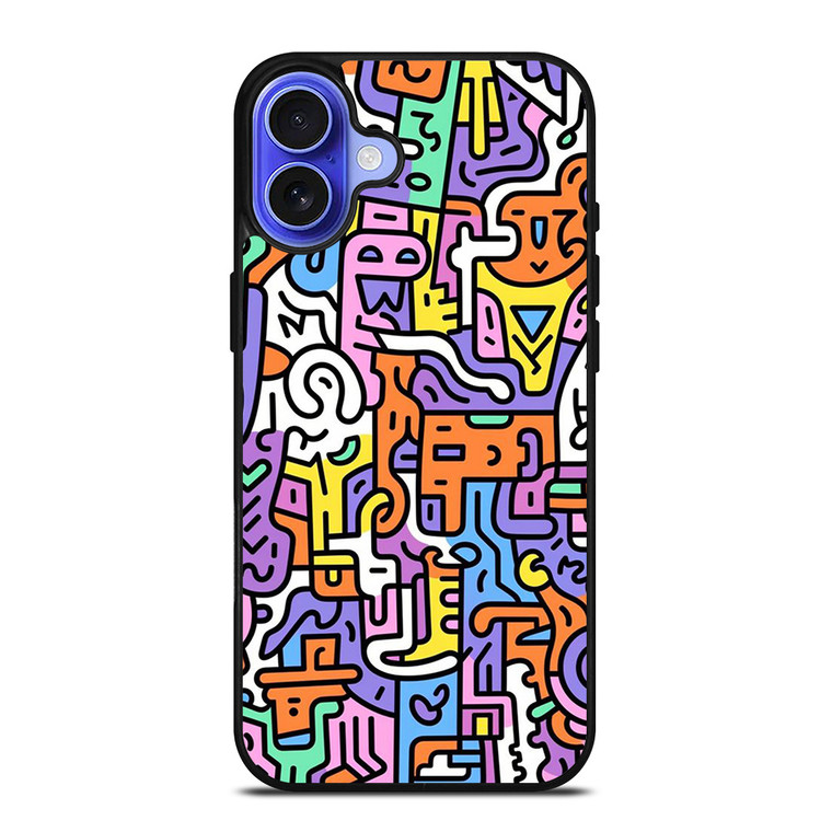 KEITH HARING ART COLORFUL STYLE iPhone 16 Case Cover
