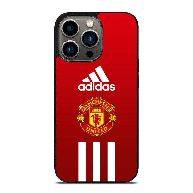 MANCHESTER UNITED FC ADIDAS STRIPES iPhone 13 Pro Case Cover