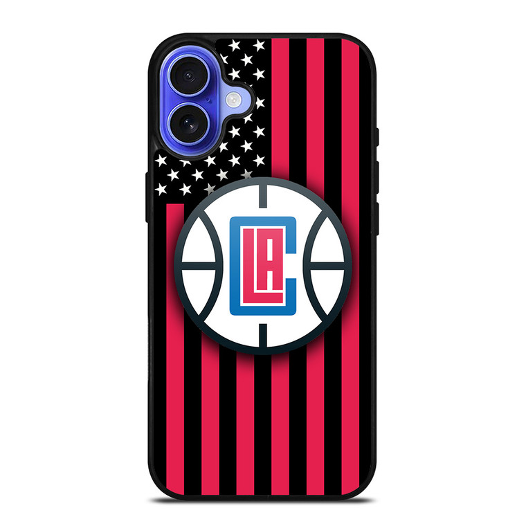 LOS ANGELES CLIPPERS NBA USA FLAG iPhone 16 Case Cover