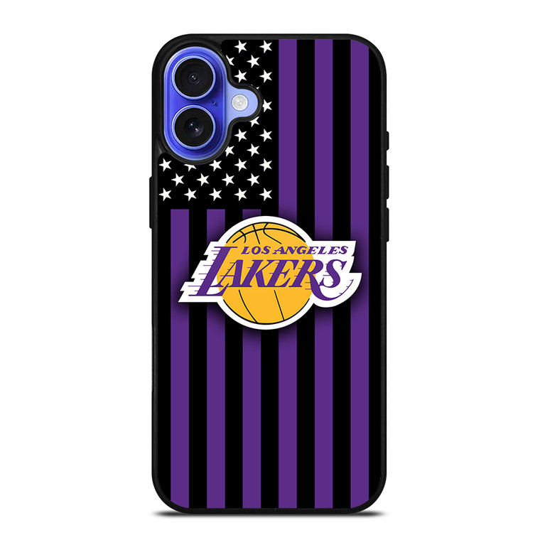 LOS ANGELES LAKERS NBA USA FLAG iPhone 16 Case Cover LOS ANGELES LAKERS NBA USA FLAG iPhone 16 Case Cover