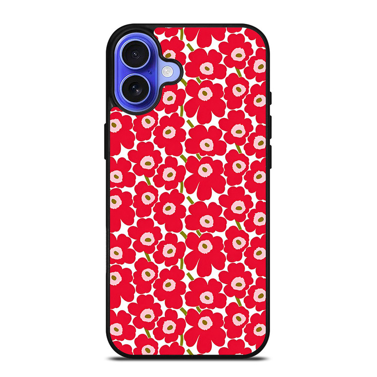 MARIMEKO PATTERN RED POPPY FLOWER iPhone 16 Case Cover