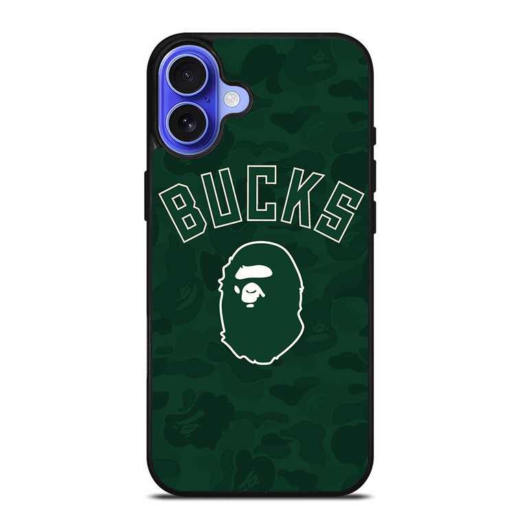 MILWAUKEE BUCKS X BAPE CAMO iPhone 16 Case Cover MILWAUKEE BUCKS X BAPE CAMO iPhone 16 Case Cover