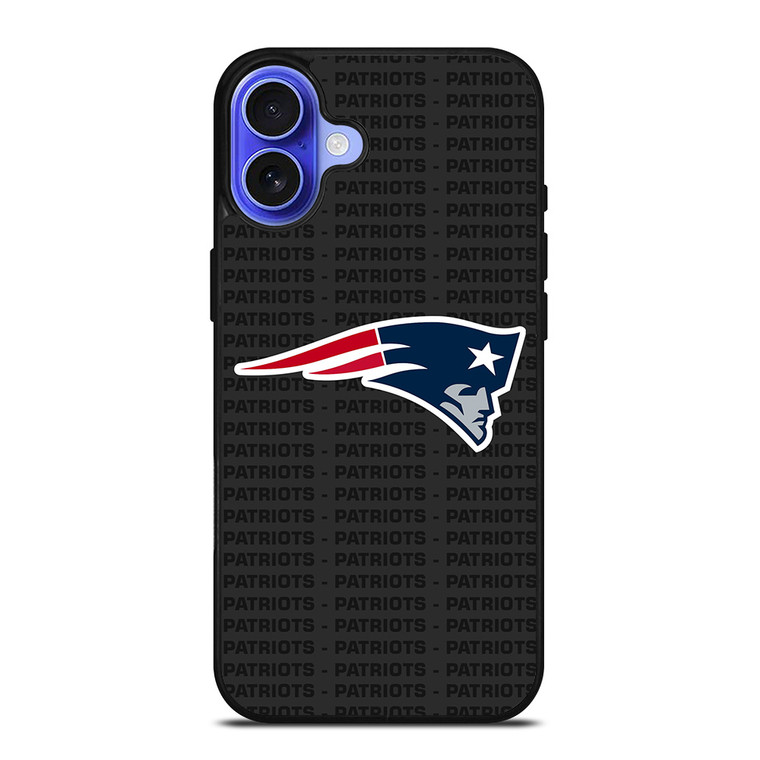 NEW ENGLAND PATRIOTS FOOTBALL TEXT iPhone 16 Case Cover