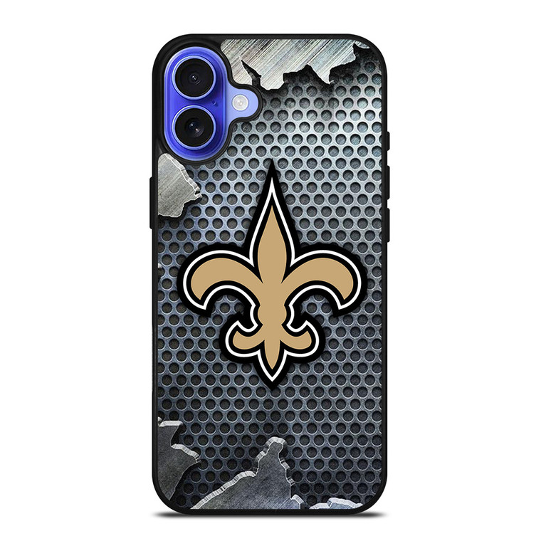 NEW ORLEANS SAINTS BROKEN METAL iPhone 16 Case Cover