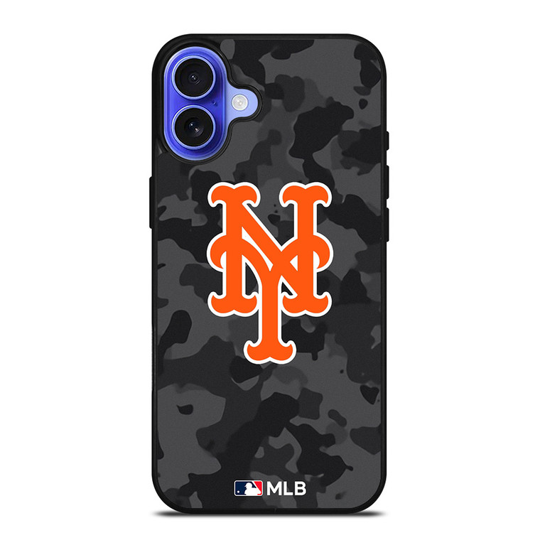 NEW YORK METS BASEBALL BLACK CAMO iPhone 16 Case Cover