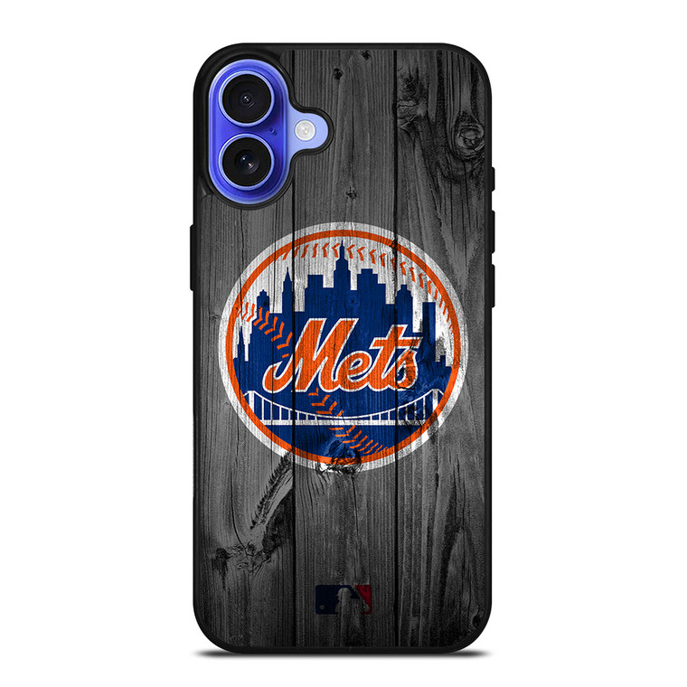 NEW YORK METS BASEBALL MLB WOOD LOGO iPhone 16 Case Cover