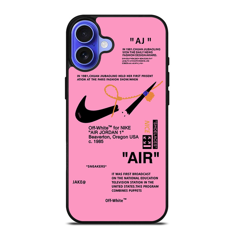 NIKE AIR OFF WHITE PINK iPhone 16 Case Cover