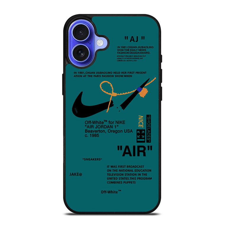NIKE AIR OFF WHITE TOSCA iPhone 16 Case Cover