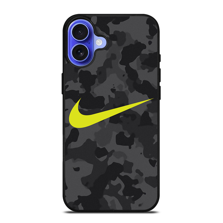 NIKE SWOOSH BLACK CAMO iPhone 16 Case Cover
