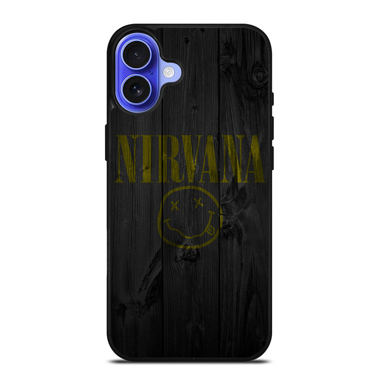 NIRVANA ROCK BAND WOODEN LOGO iPhone 16 Case Cover