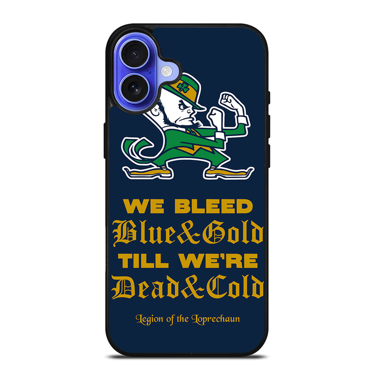 NOTRE DAME BLEED BLUE AND GOLD iPhone 16 Case Cover