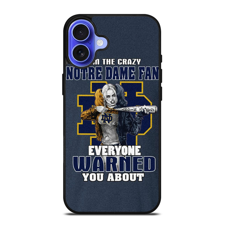 NOTRE DAME FIGHTING HARLEY QUINN iPhone 16 Case Cover