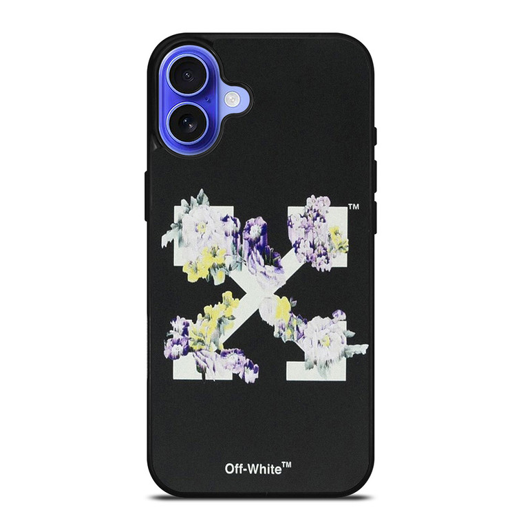 OFF WHITE FLORAL LOGO iPhone 16 Case Cover