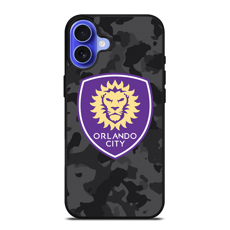 ORLANDO CITY SC MLS BLACK CAMO iPhone 16 Case Cover