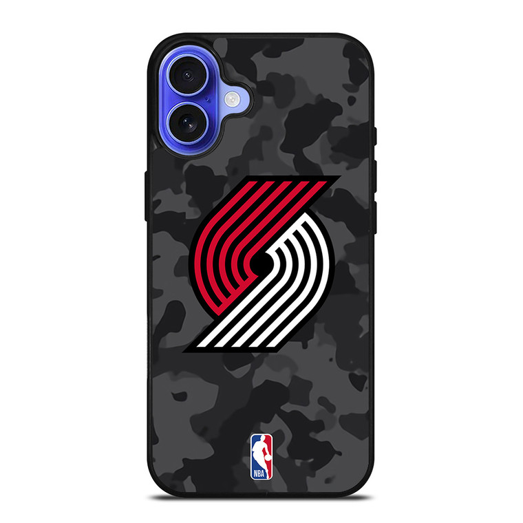 PORTLAND TRAIL BLAZERS BLACK CAMO iPhone 16 Case Cover