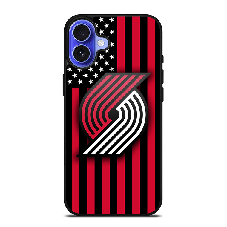 PORTLAND TRAIL BLAZERS NBA USA FLAG iPhone 16 Case Cover