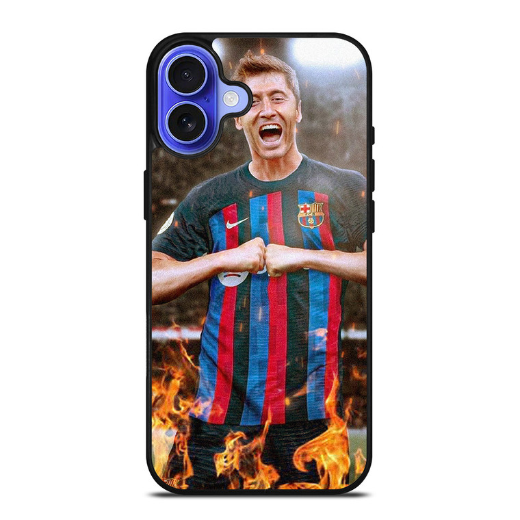 ROBERT LEWANDOWSKI FC BARCELONA iPhone 16 Case Cover
