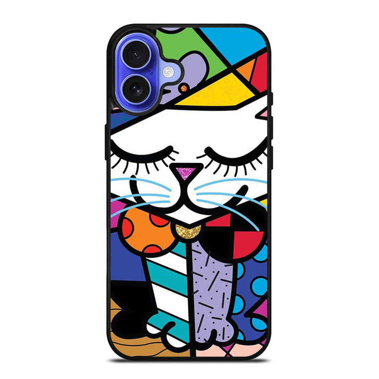 ROMERO BRITTO SERENE CAT ART iPhone 16 Case Cover