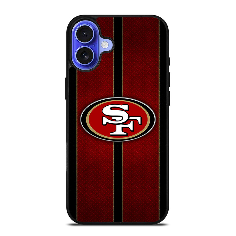 SAN FRANCISCO 49ERS NFL METAL STRIPE iPhone 16 Case Cover