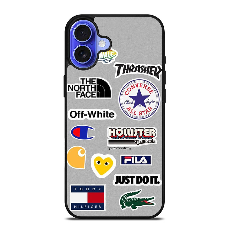 SKATEBOARD BRAND STICKER COLLAGE iPhone 16 Case Cover