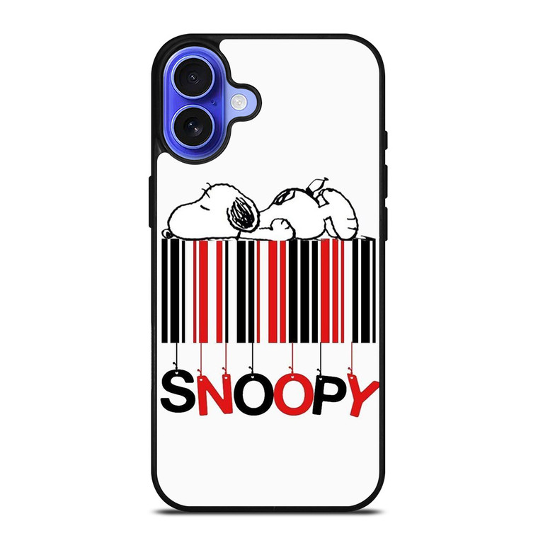 SNOOPY THE PEANUTS CARTOON BARCODE iPhone 16 Case Cover