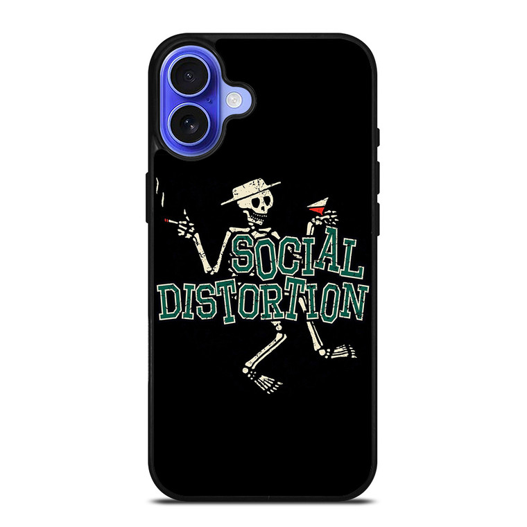 SOCIAL DISTORTION SKULL ART iPhone 16 Case Cover
